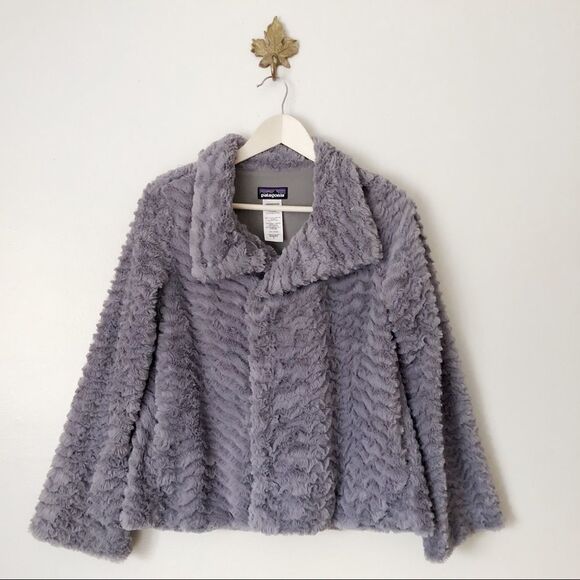 Patagonia Pelage Fuzzy Teddy Gray Jacket Small - Picture 1 of 11
